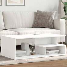 Coffee Table White 102x55x35 Cm Engineered Wood - 白色 - 查看 1