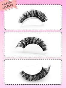 Asiteo 224根D型卷翘100D貂毛簇状假睫毛，纤长蓬松，可重复使用，打造惊艳效果