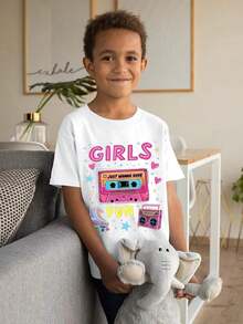 Girls Just Wanna Have Fun 80s Classic Retro Vibe Celebration Funny Awesome Graphic Kid T-Shirt Fashion Kid T Shirts Cool Tops Tees For Kid - 白色 - 查看 9