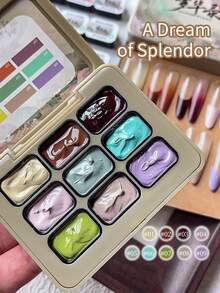 9-Colors Patting Glue Smudge Canned High Saturation Popular Semi-Solid Nail Polish Glue Nail Salon For DIY - 彩色 - 查看 7