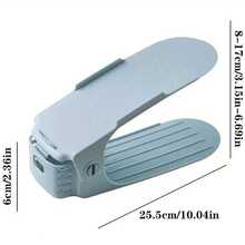 10 件黑色/白色/蓝色可调节鞋子收纳架，节省空间的塑料鞋架，适用于各种鞋子，适用于入口、走廊、客厅、卧室、浴室的家居收纳解决方案