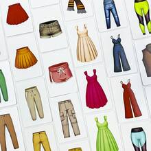 Complete Clothing Identification Game Set With Apparel Illustration Cards And Style Matching Mechanics - Multicolor - View 2
