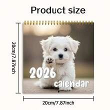 2026 Desktop Elegant Calendar - Monthly And Daily Planner With Cute Dog Illustration, Portable Time Organizer For Home And Office, Perfect Gift For New Year, Halloween, Christmas, Birthdays, And Other Festive Occasions