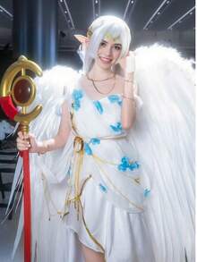 SEWLO Feather Angel Wings - Plump, Sturdy DIY Costume Wings For Halloween, Christmas, And Cosplay With Adjustable Straps - trắng - Xem 11