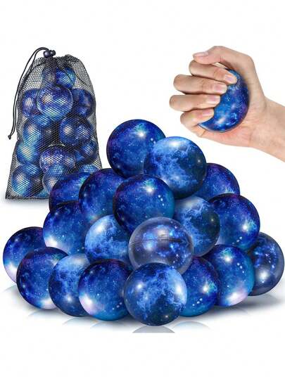 10 pelotas antiestrés - Pelotas sensoriales y de juguete para apretar y aliviar la ansiedad con tema de espacio exterior, para favores de fiesta y suministros de fiesta de cumpleaños, ejercicios de dedos, intercambio de regalos, relleno de bolsas de regalo