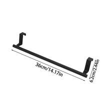 1pc Stainless Steel Towel Rack - Strong Adhesive Hook, Suitable For Bathroom, Kitchen Cabinet | Can Hang Towels, Dishcloths, Gloves | Space-Saving And Rust-Resistant Design - Black - View 6