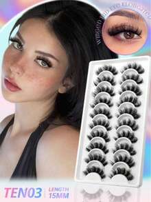 Lông mi giả kiểu hoạt hình, lông mi giả lông chồn, dày và tự nhiên, vật dụng trang điểm thiết yếu khi đi du lịch. Lông mi giả nhiều lớp dùng cho trang điểm sân khấu, lựa chọn hoàn hảo cho các sự kiện Giáng sinh. - màu đen - Xem 3