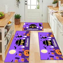 1 Piece, Halloween Style Witch Pumpkin Entrance Rug, Long Carpet, Can Be Used As A Bedside Rug In The House, Perfect For Entrance, Laundry, Bedroom, Kitchen, Kitchen And Hardwood Floor Mats To Improve Home Decor. - Multicolor - View 3