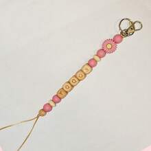 [Custom-Made] 1pc Daisy Handmade Wooden Beads Keychain/Bag Chain Personalized Mother's Day Gift Christmas Gift Girl's Gift Lanyard - Multicolor - View 51