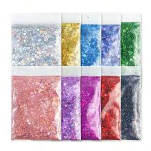 1/19 Bag, 10g Mixed Hexagon Large Particle Glitter Resin Filler, Holographic Glitter Loose Sequins Filler, Suitable For Epoxy Resin DIY Crafts - Multicolor - View 26
