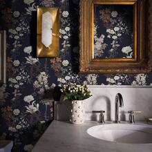 Floral Peel And Stick Wallpaper Vintage Floral Contact Paper 16.1inchx118.1inch Boho Flower Removable Wallpaper Dark Flower Self Adhesive Contact Paper Cabinets And Drawer Vinyl Roll - 16.1 英寸 x 118.1 英寸 - 查看 6