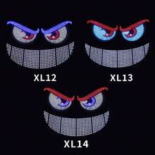 1 set 5V Lumière visage souriant Marque œil du diable Grande XL-12/XL-13/XL-14 Source lumineuse LED préférée Prise USB Prêt à l'emploi Lumière néon brillante, colorée et fraîche 11 modes commutables Dos adhésif Installation non destructive Convient pour la décoration de voiture, les festivals, la décoration de fête