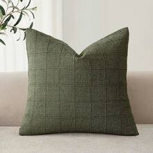 1/2 vỏ gối kẻ caro cổ điển màu xanh ô liu (không ruột), vỏ gối họa tiết lưới 3D tối giản thời trang, thích hợp cho ghế sofa gia đình, phòng ngủ, trang trí, quà tặng, tiệc tùng, mọi mùa - Màu xanh Ô liu - Xem 14
