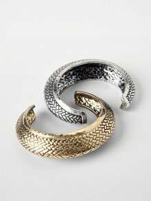 1 Vòng tay dạng vòng tay cơ bản tối giản, thiết kế hình vòm, vòng tay kim loại cứng - Nhiều màu - Xem 8