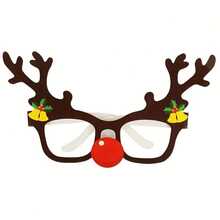 2 Sets Christmas Santa Claus, Christmas Tree, Reindeer Paper Glasses, Frame-Style Christmas Glasses, Photo Props, Halloween, Christmas Event And Party Decorations