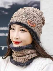 Knitted Hats, Thermal Lined Ear Protection, Windproof Warm Beanie Caps With Neck Cover For Winter Outdoor Cycling - Multicolor - View 4
