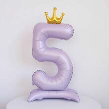 1 件紫色 42 英寸底座皇冠数字 0-9 周年生日阵亡将士纪念日节日庆祝婚礼派对装饰 - 紫色 - 查看 10
