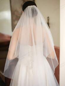 1pc Bridal Veil Comb Hairpin, Luxury Lace Edge Veil, Cathedral Wedding Veil, Wedding Accessory, Wedding Gift