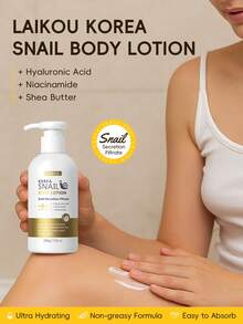 1 Pc Moisturizing LAIKOU Snail Body Lotion, 200g Lifting & Firming Body Cream Deep Nourishing Body Butter For Women All Skin Types For Spa Self Care Gifts For Girl Friend Body Care - 黃色 - 查看 3