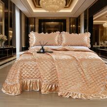 1pc European Luxury Jacquard Quilted Bedspread Set, 1 Bedspread & 2 Pillow Shams