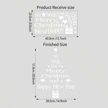 1pc Removable Christmas Tree & Letter DIY Window Sticker, Christmas Tree Shop Glass Display Window Background Wall Decal