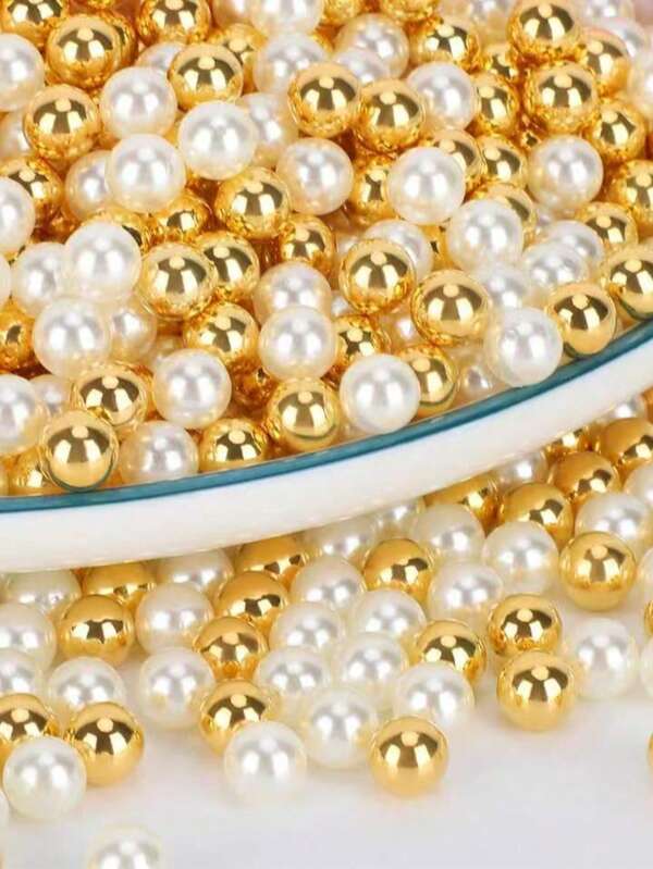 800pcs 8mm Faux Pearl Vase Filler, For Vase Filling, DIY Crafts, Wedding Decor, Birthday Party Decoration, Home Decor, Floating Candle Centerpieces, Makeup Brush Holders, Christmas Decoration