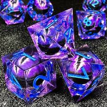 HAOMEJA Resin Dragon Eye Dice Set 7 Pcs Liquid Core Dice Role Playing Dice Apply To Dice Christmas Gift,Dice,Dice Tower - Multicolor - View 9
