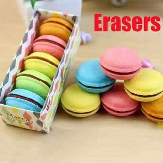 Macaron Color Sandwich Cookie Erasers - Cute Food Shaped Stationery, Stitch Toys, Travel Toys, Classroom Fidget Toys, Mini Stuff, Bath Toys, Christmas Stationery, Stress Ball, Birthday Gift, Christmas Gift, Halloween Gift, Perfect Gift, Presents