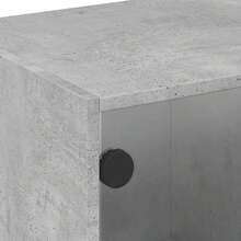 Coffee Table With Glass Doors Concrete Grey 68x50x42 Cm - Grey - View 10