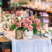 50pcs Artificial Flowers Peach Pink Roses Real Looking Fake Flowers Foam Roses W/Stem DIY Wedding Bouquets Centerpieces Baby Shower Party Holiday Christmas Home Decorations - 50枝粉紅玫瑰 - 查看 9