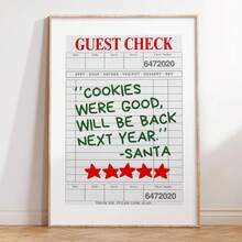 1pc Fun Santa Claus Rating Sign Christmas Print: Stylish Holiday Wall Art, Wall Decor, Posters, Framed Wall Art, Room Decor, Wall Art, Room Decor Aesthetics, Vintage Decor, Living Room Wall Art - Canvas (Optional Frame)