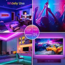 HBOWMDJIA 16ft-300ft Long Strip Light With APP Control And Remote Control, That Sync To Music, Adjustable Speed And Brightness, Color Changing LED Lights For Bedroom, Living Room, Family And Friends Reunion, TV Backlight, Halloween Atmosphere Creation And Christmas Party