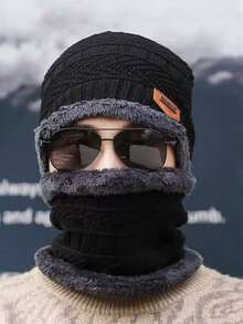 Knitted Hats, Thermal Lined Ear Protection, Windproof Warm Beanie Caps With Neck Cover For Winter Outdoor Cycling - Multicolor - View 11