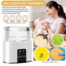 Bottle Warmer,  4-In-1 Double Bottles Warmer & Sterilizer Fast Milk Warmer Babies Food Heater/Defrost With LCD Display & 48H Accurate Temperature Control Breastmilk/Formula - trắng - Xem 7