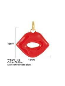 1pc Y2K Stainless Steel Multi-Color Enamel Exaggerated Big Heart Pendant, Handmade Jewelry DIY, Suitable For Necklace, Bracelet Accessories