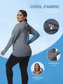 Newly Arrived Women's Sun Protection Jacket Hooded Lightweight Long Sleeve Sun Shirt For Hiking Running Outdoor Plus Size Sunscreen Jacket