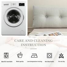 Soft Headboard Pillow Bed Wedge Pillow For Headboard With Side Pockets Dorm Headboard Twin Full Queen King Backrest Pillow, Bed Bolster Pillows For Back Support With Removable Cover - 淺灰色 - 查看 6