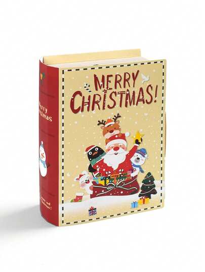 5pcs Christmas Book-Shaped Snacks, Candies, Cookies Gift Box In Stock, Original Christmas Gift Box