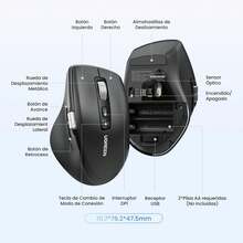 Mouse Inalámbrico 2.4G &, Scrolling Ultra-rápido, Ratón Ergonómico y Silencioso de 5000 dpi 5 Botones, 10M de Conexión, Compatible con, Linux, MacOS, Android y - 1 - Ver 8