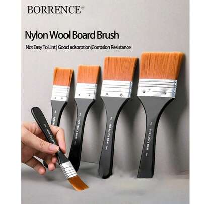 Cọ vẽ đầu phẳng rộng, cọ nghệ thuật/cọ vẽ mềm dùng cho tranh sơn dầu acrylic, cọ cán nhựa rộng, cọ thủ công chia đầu, cọ vẽ lông nylon, không rụng lông, thích hợp cho tường, đồ nội thất, cọ đầu phẳng DIY cán nhựa, dụng cụ vẽ chuyên nghiệp, dụng cụ, quà tặng, tranh tường, hội họa