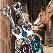 3pcs Stainless Steel Horse Tack Set - Durable Collar Strap With Quick Buckle And Swivel Bolt, Multipurpose For Training And Safety