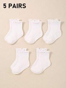 20/10/5/1 Paar Baby Kleinkind Mädchen weiße Rüschen Crew Socken | Säuglings Kleidersocken für Prinzessinnen Outfits | Neugeborenen Grundausstattung | Babyparty Dekoration - Verschiedenfarbig - Übersicht 12