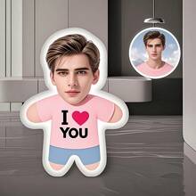 Customized Unique "I Love You" Mini Person Shaped Photo Printed Throw Pillow, Perfect Gift Choice For Valentine's Day, Halloween, Christmas, Thanksgiving, Anniversary,Durable,Breathable,Lightweight,Washable,Funny,Cute,Love,Soft,Comfortable,Elegant,Simple,Custom,Personalized,Unique,Ideal Gifts For Him,Ideal Gifts For Her,Him,Her,Boyfriend,Girlfriend,Dad,Mom,Family,Friends,For Anniversaries,For Mother's Day,For Birthdays,For Valentine's Day,For Graduation,For Father's Day,For Weddings,For Housewarming,Sofa,Bed,Car,Tea Room,Bedroom,Bathroom,Living Room,Dining Room