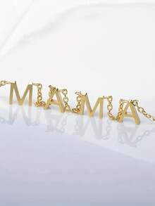 1 Stück minimalistischer MAMA Buchstaben Anhänger Halskette, vielseitiges Design, einzigartiges Geschenk für Frauen