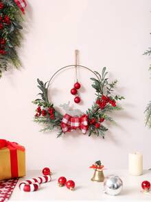 1 Stück künstliche rote Frucht Schleifen Girlande Dekoration, nordischer Stil Weihnachts Heim Wohnzimmer Kamin Atmosphäre Dekoration, Heim Fenster Ausstellung Festival Wohnzimmer Hängende Dekoration, Eingangsbereich, Büro Weihnachtsdekoration Heim Dekor Weihnachtsdekorationen Raumdekoration Winter