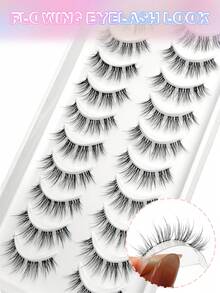 Asiteo 10 Pairs Lightweight, Wispy, Natural-Looking, Fresh And Transparent False Eyelashes. Each Lash Is Clearly Defined, Just Like Real Lashes. - Black - View 4