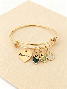 Custom Birthstone Bracelet For Mom Personalized Birthstone Jewelry Grandma Gift Family Birthstone Initial Mother's Day Gift Expecting Mom,Halloween Jewelry - Multicolor 3 - View 3