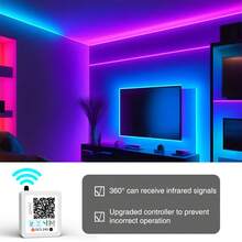 HBOWMDJIA 16ft-300ft Long Strip Light With APP Control And Remote Control, That Sync To Music, Adjustable Speed And Brightness, Color Changing LED Lights For Bedroom, Living Room, Family And Friends Reunion, TV Backlight, Halloween Atmosphere Creation And Christmas Party