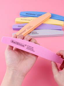 3 Piezas/5 Piezas/10 Piezas Limas de esponja para uñas, bloques de pulido de doble cara, herramientas de pulido de uñas, limas de conformado de uñas en forma de media luna, tiras de pulido, pulido de superficie de uñas, herramientas especializadas para dar forma a las uñas - Multicolor - Ver 6