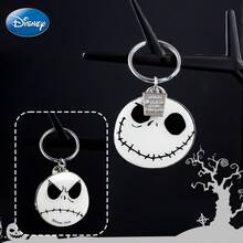 Disney 1/2pcs Officially Licensed Tim Burge Dark Style Christmas Nightmare Jack Skellington Alloy Keychain Made Of Alloy Material Colour-Fast Can Be Used As A Portable Pendant Car Key Backpack Decoration A Festive Gift Dark Aesthetic Collection Commemorative Personalized Metal Polish The Top Choice For Limited Edition Halloween And Christmas Gifts - Black - View 11
